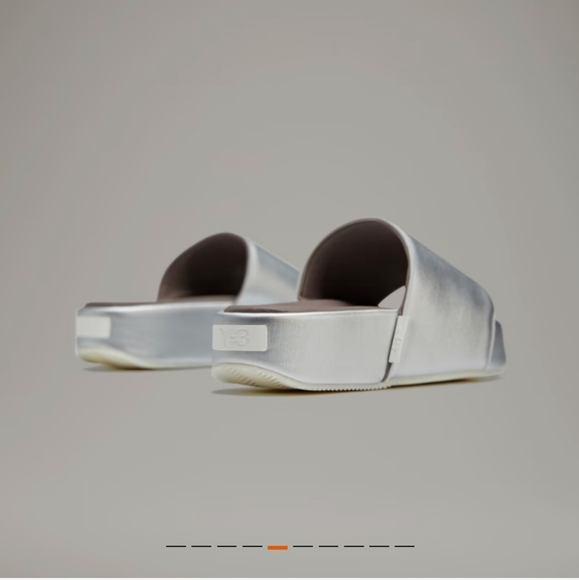 ADIDAS Y-3 SLIDE Silver Metallic 5 NWT - Picture 4 of 10